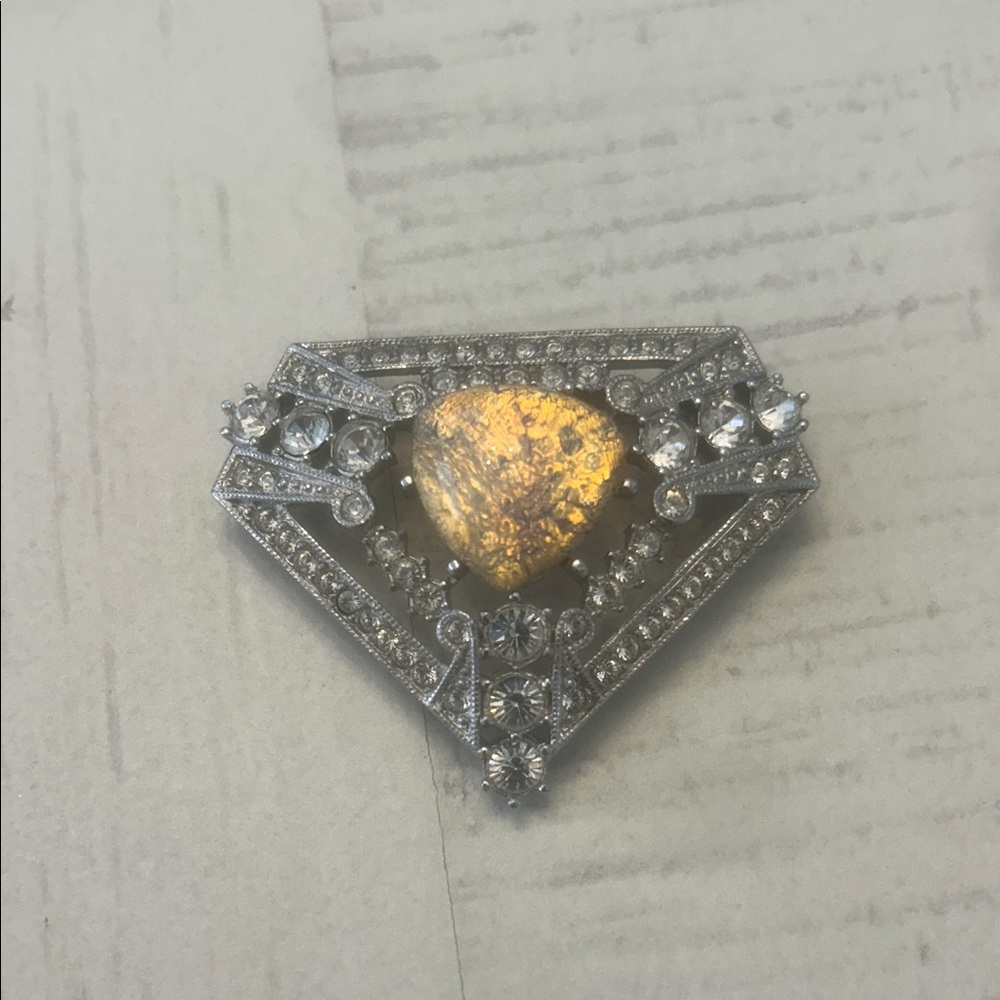 Art Deco Rhinestone SI Brooch